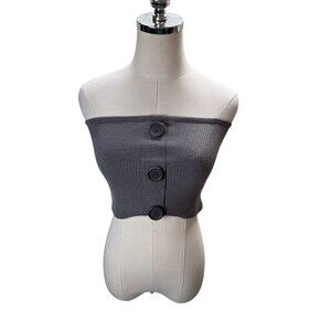 Urban Outfitters Tube Top Large Size Women's Gray Decorative Buttons